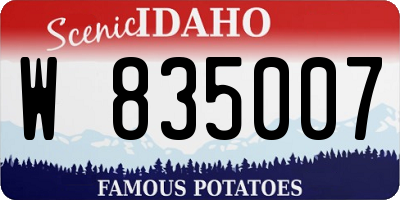 ID license plate W835007