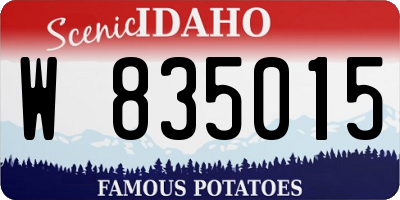 ID license plate W835015