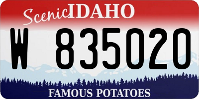 ID license plate W835020