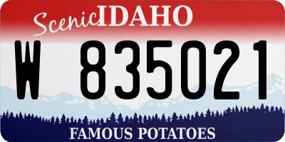 ID license plate W835021