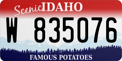 ID license plate W835076