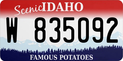 ID license plate W835092