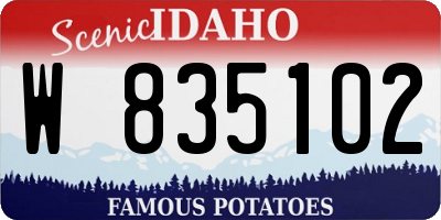 ID license plate W835102
