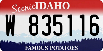 ID license plate W835116
