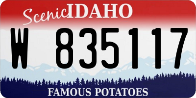ID license plate W835117