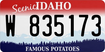 ID license plate W835173