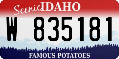 ID license plate W835181