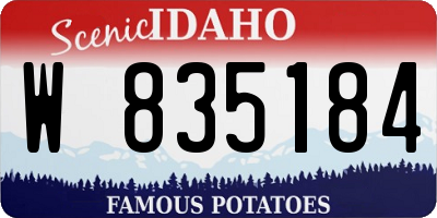 ID license plate W835184