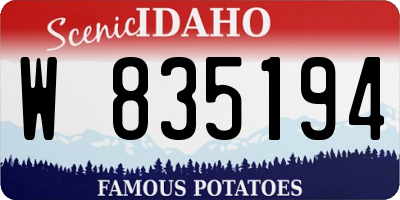ID license plate W835194