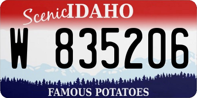 ID license plate W835206