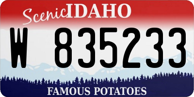 ID license plate W835233