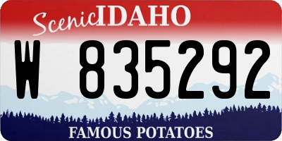 ID license plate W835292