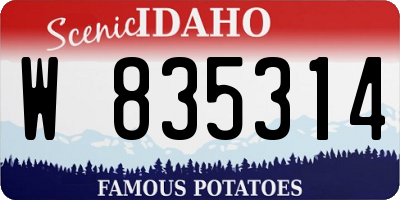 ID license plate W835314