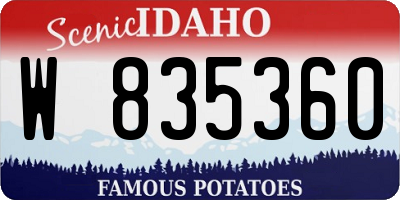 ID license plate W835360