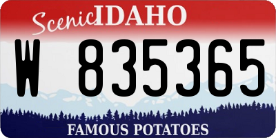 ID license plate W835365