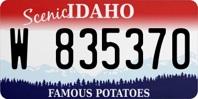 ID license plate W835370