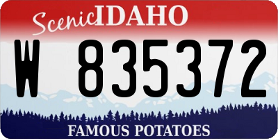 ID license plate W835372