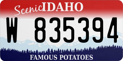 ID license plate W835394