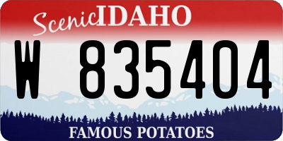 ID license plate W835404