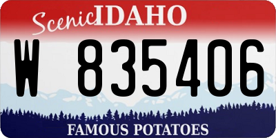 ID license plate W835406