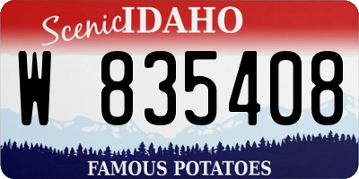 ID license plate W835408