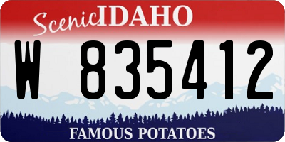 ID license plate W835412