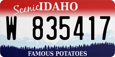 ID license plate W835417