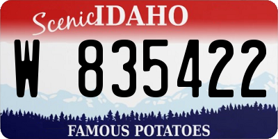 ID license plate W835422