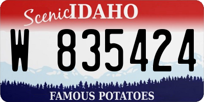 ID license plate W835424