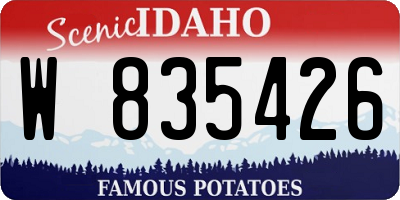 ID license plate W835426