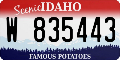 ID license plate W835443