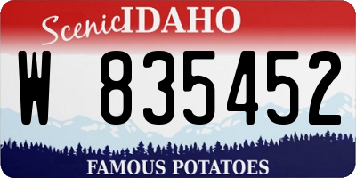 ID license plate W835452