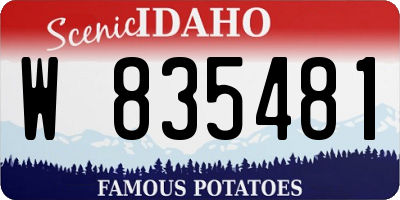 ID license plate W835481
