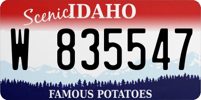 ID license plate W835547