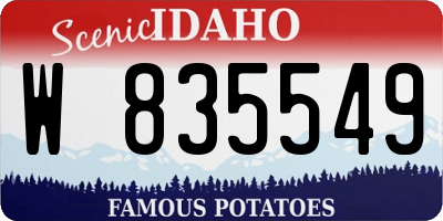 ID license plate W835549