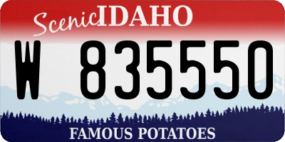 ID license plate W835550