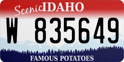 ID license plate W835649