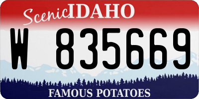 ID license plate W835669