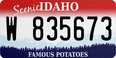 ID license plate W835673