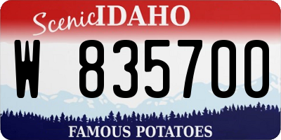 ID license plate W835700