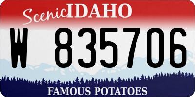 ID license plate W835706