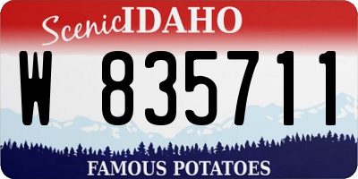 ID license plate W835711