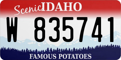 ID license plate W835741