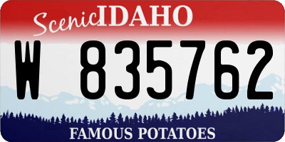 ID license plate W835762