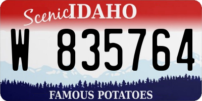ID license plate W835764
