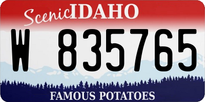ID license plate W835765