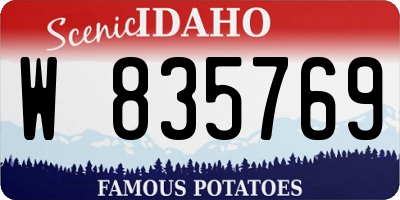 ID license plate W835769