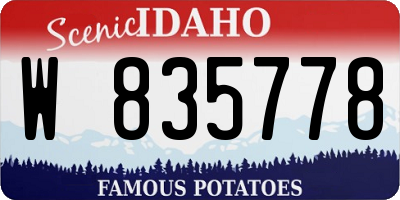 ID license plate W835778