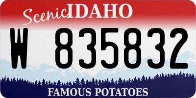 ID license plate W835832