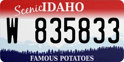 ID license plate W835833